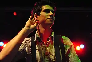 Cameron Leahy performing with The Downtown Fiction