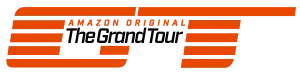 An image of the programme's logo, consisting of the letters GT inside of which is the text Amazon Original surmounting the words The Grand Tour. The letters GT are in the form of five horizontal red bars. Amazon Original is also red, and all uppercase letters. "The Grand Tour" is in black, title case lettering.