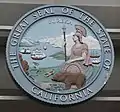 The very large seal at the CPUC building in San Francisco