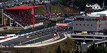 A view of the circuit with cars stationary on the grid