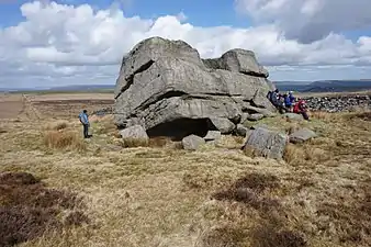 People visiting the Hitching Stone