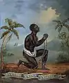 A c. 1800 painting of the kneeling slave figure at Wilberforce House