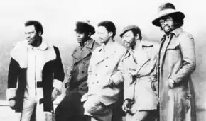 The Manhattans in 1972 (L-to-R): Richard "Ricky" Taylor, Gerald Alston, Kenneth "Wally" Kelly, Ed "Sonny" Bivins, Winfred "Blue" Lovett