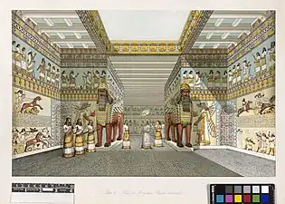 Reconstruction of a hall from an Assyrian palace, by Sir Austen Henry Layard, 1849