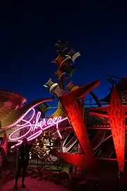 Liberace Museum, Aladdin Casino Lamp, and portion of Stardust (2017)