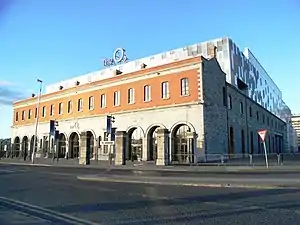 Corner angle view of the former rail depot turned concert venue