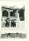 [Top] A photographic view of the Hot shot Furnace at right shoulder angle and a 10-in. columbard cannon pointing to Charleston;[Bottom] Exterior view of Gorge and Sally Port Ft Sumter April 1861 after its surrender