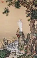 The Pine, Hawk and Glossy Ganoderma, painted in honour of Yongzheng's birthday, 1724