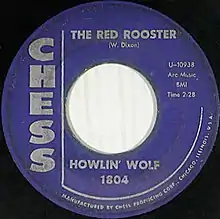 Photo of Chess Records 45 single label listing songwriter and running time