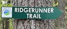 The Ridge Runner Trail sign