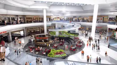 Similar rendered view of Rotunda after proposed project for mall revitalization.