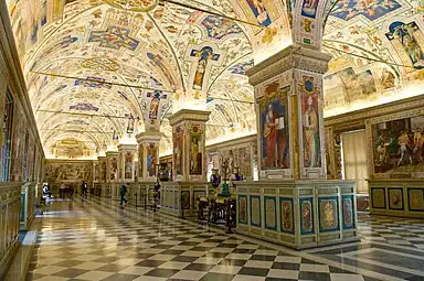 Ceilings decorated with grotesques in the Vatican Library, Vatican City, by Domenico Fontana, 1587–1588