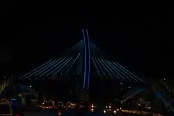 Night view of Furahisha bridge which is located near the rock city mall in Kitangiri.