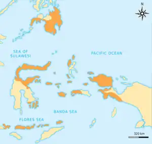 Greatest extent of the Sultanate of Ternate c. 1585