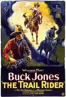 Poster with an illustration of Buck Jones