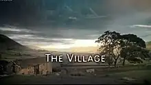 Series title over a view of the village