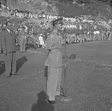 Browning addresses a parade