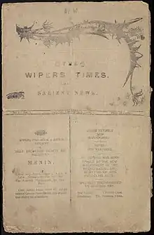 "The Wipers Times", front page of the first issue (12 February 1916)