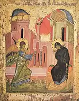 The Annunciation in Russian art, 14th century.