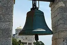 The bell of Chersonesos, view on the St. Vladimir Cathedral
