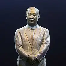 The bronze statue of late King Norodom Sihanouk
