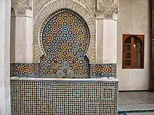 One of the fountains in the gallery of the courtyard of the house