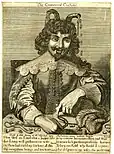 English engraving from 1673 titled "The Contented Cuckold". The final line reads "the disgrace is my wife's; the profit mine".