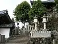 The east entrance to Nigatsu-dō Hall