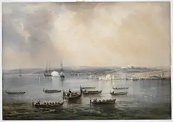The Funeral of Rear Admiral Philip Parker King, Sydney, 1856, by Conrad Martens