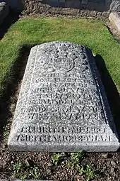 engraved stone slab with memorial to Playfair
