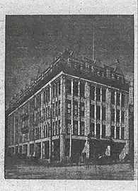 Scan of microfilm of black-and-white newspaper photo
