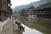 The river crossing Zhaoxing village
