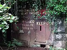 The sealed entrance to Scoveston Fort