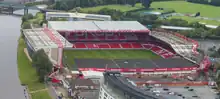 The City Ground, home to Premier League football club Nottingham Forest F.C. Located in West Bridgford, Nottingham.