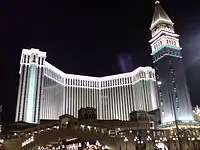 The Venetian Macau in the Cotai Strip is the largest casino in the world, owned by Las Vegas Sands.