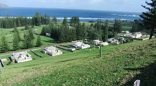 Civil officers' quarters and old military barracks, Quality Row, Kingston, Norfolk Island, 2018