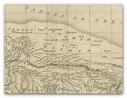 The Kingdom of Kaarta on a map, published 1825