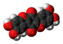 Space-filling model of the thelephoric acid molecule