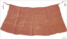 A Western Han skirt made of thin silk, composed of four pieces sewn together. Excavated from the Mawangdui Tomb No.1. Now stored in the Hunan Museum.