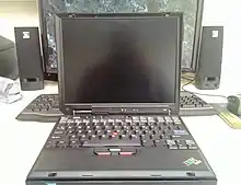 Photograph of a ThinkPad X32 showing an X60 tablet IPS display.