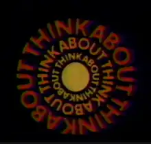 The title logo for Thinkabout, appearing in the episode intros