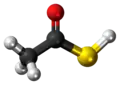 Ball-and-stick model of the thioacetic acid molecule