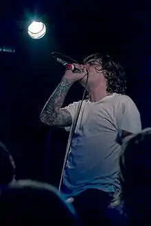 Vocalist Travis Reilly performing live in Berlin, 2009