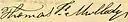Signature of Thomas F. Mulledy on the articles of agreement for the 1838 slave sale