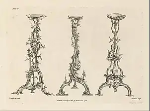 Design for candlesticks in the "Chinese Taste" by Thomas Johnson (1756)
