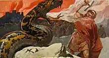 Thor and the Midgard Serpent (1905) by Emil Doepler