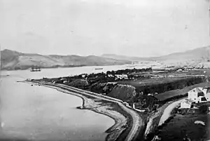 The pipi beds along Thorndon Quay to Pipitea Point, 1860s