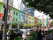 Three-storey 1920s shophouses just opposite Sogo