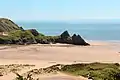 Three Cliffs Bay taken inland