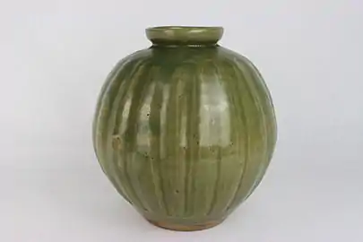 Thrown, Fluted jar by Katherine Pleydell-Bouverie